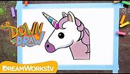 How to Draw a Unicorn Emoji | DOWN TO DRAW