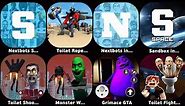 Nextbots Sandbox,Toilet Rope Monster Game 3D,Nextbots in Maze: Survival,Sandbox In Space,Grimace GTA