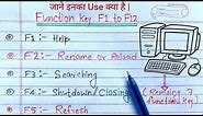 Function Key of Computer | Use of function key F1 to F12