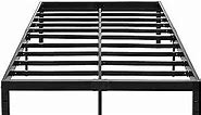 Eavesince Queen Size Bed Frame 18 Inch Tall High Max 1000 Pound Steel Slats Support Heavy Duty Sturdy Metal Queen Size Platform No Box Spring Needed Easy Assembly Noise Free Black