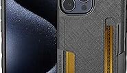 Smartish® iPhone 15 Pro Max Wallet Case - Wallet Slayer Vol. 2 [Slim/Protective] Credit Card Holder w/Kickstand Drop Tested Hidden Card Slot Compatible w/Apple iPhone 15 Pro Max - Black Tie Affair
