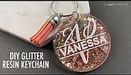 RESIN WITH ME | MONOGRAM KEYCHAIN | Glitter Resin Keychain with Vinyl Tutorial