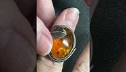 Vintage Sterling Silver Baltic Amber Ring with Leaf Size 7.5 Available $135 Email Me!