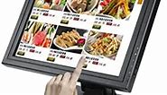 15" Touch Screen LED Display Monitor, Cash Register VOD System POS Stand Restaurant VGA LED Touch Screen Monitor HD Touch Screen POS, with ergonomic base, for Restaurant Cafe Kiosk Retail