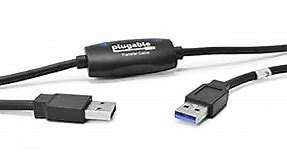 Plugable USB 3.0 Transfer Cable, Unlimited Use, Transfer Data Between 2 Windows PC's, Compatible with Windows 11, 10, 8.1, 8, 7, Vista, XP, Bravura Easy Computer Sync Software Included