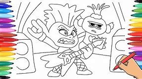 TROLLS WORLD TOUR COLORING PAGE - WATCH HOW TO DRAW TROLLS WORLD TOUR COLORING PAGE WITH MARKERS