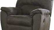 Signature Design by Ashley Tambo Faux Leather Manual Rocker Recliner, Gray