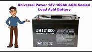 Universal Power 12V 100Ah AGM Sealed Lead Acid UB121000 Battery Review / Best Trolling Motor Battery
