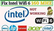 Intel Wifi 6 AX201 160MHz driver not working