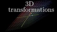 Three-dimensional linear transformations | Chapter 5, Essence of linear algebra