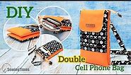 DIY Double Cell Phone Bag | 5 Pockets Crossbody Bag Sewing Tutorial [sewingtimes]