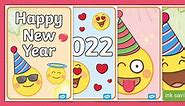 Happy New Year Emoji Display Posters