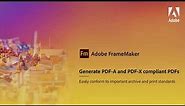 Generate PDF-A and PDF-X compliant PDFs in Adobe FrameMaker