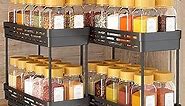 2 Packs Pull Out Spice Rack Organizer for Cabinet, Slide Out Spice Racks Organizer, Easy to Install Spice Cabinet Organizers, 4.33''Wx10.4''Dx8.5''H, Each Tier Hold 10 Spice Jars - 2 Tier