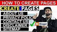 How to Create Pages in Blogger (2023) || Blog Course Part #6