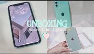 Unboxing iPhone 11 Mint Green 🍎 + accessories ✨