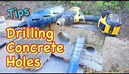 How To Drill Concrete Hole Straight (No Chipping)!!!!