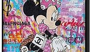 CRAZY GEORGE Minnie Fashionist Framed Wall Art, Minnie Mouse Wall Decor for Home Decor Exclusive Wall Decorations for Living Room and Office Decor Inspirational Wall Art (15.7x15.7x0.47 in)
