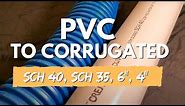 How To Connect PVC To Corrugated Pipe. Best Connection Easy DIY Corrugated to PVC Coupler Fitting