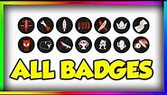 HOW TO GET ALL BADGES(+ showcase) IN KNIFE WARS ROBLOX