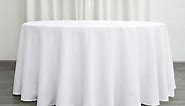 White Seamless Polyester Round Tablecloth 120"