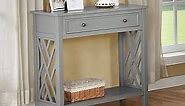 Alaterre Furniture Coventry 32" Wood Console Table with Drawer and Shelf, Gray