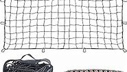 Cargo Net for Roof Rack - 22 x 38 Inch, Heavy-Duty, Mesh Square Bungee Netting with 12 Black Clips and Storage Bag - Holds Small and Large Loads