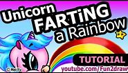 Unicorn FARTING a Rainbow - Drawing Tutorial Version | Fun2draw Online Art Lessons to Learn at Home