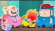 Baby car is sick! Car cartoons for kids & videos for kids - The Wheelzy Family cartoon