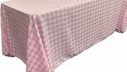 LA Linen Gingham Tablecloth - Checkered Tablecloth for Parties, Picnics & More - Farmhouse Tablecloth - Spring Tablecloth - Picnic Tablecloth - Cloth Tablecloths for Rectangle Tables - 90”x156 Pink