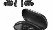 New - onn. True Wireless Headphones with Charging Case, Black, AAABLK100024301