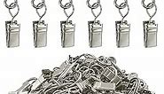AMZSEVEN Stainless Steel S Hooks Curtain Clips, 50 Pack Hanging Party Lights Clips, Hangers Gutter Photo Camping Tents, Art Craft Display, Garden Courtyards Decoration, 2.4 Inch Long Silver