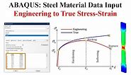 #33 ABAQUS Tutorial: Metal Plasticity | Engineering to True Stress-Strain Conversion
