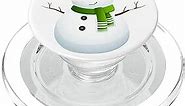 Snowman Wearing Green Scarf Funny Christmas Winter Holiday PopSockets PopGrip: Swappable Grip for Phones & Tablets PopSockets MagSafe PopGrip for iPhone
