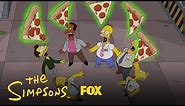 Homer Plays Dominoes With Domino's Pizza Boxes | Season 28 Ep. 13 | The Simpsons