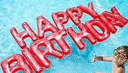 Spell Party Pool Party Decorations Happy Birthday Pool Floats Large Floating Letters Pool Party Decorations for Kids Birthday Party Decorations, Perfect for Summer Party Decor Birthday Banner Backdrop