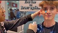 First time getting my ears pierced!!#earpiercing #earrings #claires #fashion #mall #beauty #vlog