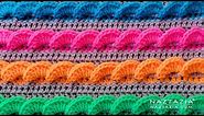 How to Crochet 3D Wavy Shell Stitch Pattern DIY Tutorial for Blankets and Scarves