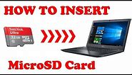 How to Insert MicroSD Card in Acer laptop