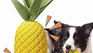 Sugelary Squeaky Dog Toys for Aggressive Chewer Large Medium Breed Dog, Indestructible Tough Dog Chew Toys with Natural Rubber (Pineapple)