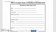 Office Administration - The Telephone Message Pad