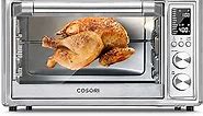 COSORI 12-in-1 Air Fryer Toaster Oven Combo, Airfryer Rotisserie Convection Oven Countertop, Bake, Broiler, Roast, Dehydrate, 134 Recipes & 4 Accessories, 32QT, Silver, Stainless Steel