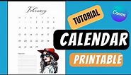 Calendar Tutorial Canva / Printable Calendar/ Monthly Calendar/
