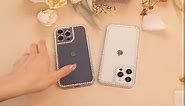 Bonitec Compatible with iPhone 14 Pro Max Bling Case for Women Girls Sparkle 3D Glitter Case Luxury Shiny Cute Crystal Charms Rhinestone Diamond Bumper Soft TPU Clear Phone Case for iPhone 14 Pro Max