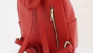 Fioretta Italian Genuine Leather Women Backpack - Red