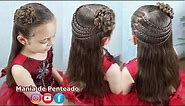 Penteado Elegante Fácil com Flor de Cabelo | Easy Hairstyle Braided Flower🌹