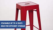 Flash Furniture 30 in. Red Metal Bar Stool CH3132030RED