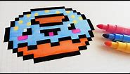 Handmade Pixel Art - How To Draw Kawaii Donut #pixelart