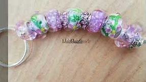 Large glass bead keychains, beaded keychains,