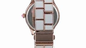Betsey Johnson Women's BJ00198-03 Analog Rose Gold and White Strap Watch